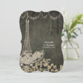 Chalkboard  Parijs Parisiaans Vrijgezellenfeest Kaart (Staand voorkant)