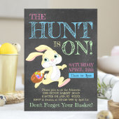 Chalkboard Pastel Bunny Rabbit Easter Hunt Kaart