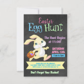 Chalkboard Pastel Bunny Rabbit Easter Hunt Kaart (Voorkant)
