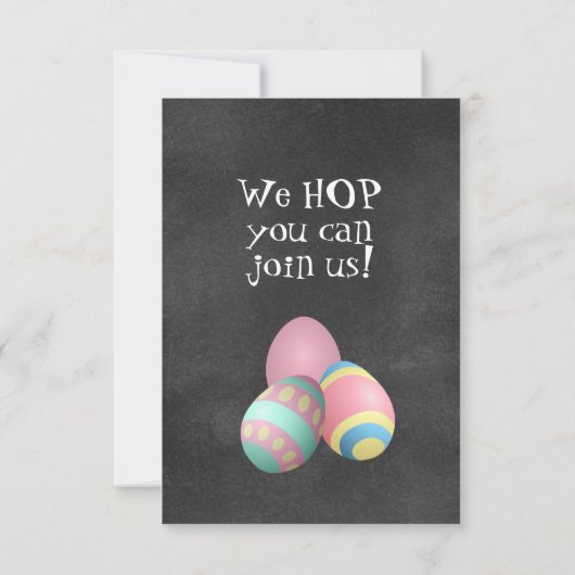 Chalkboard Pastel Bunny Rabbit Easter Hunt Kaart (Achterkant)