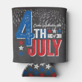 Chalkboard Patriottisch Vuurwerk 4 juli Feest Blikjeskoeler (Achterkant)