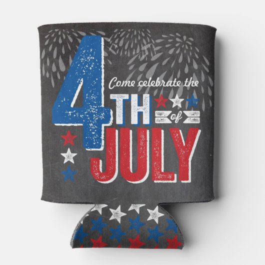 Chalkboard Patriottisch Vuurwerk 4 juli Feest Blikjeskoeler (Achterkant)