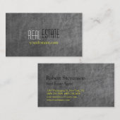 Chalkboard Pattern Gray Yellow Agent Visitekaartje (Voorkant / Achterkant)