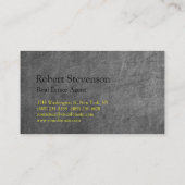 Chalkboard Pattern Gray Yellow Agent Visitekaartje (Achterkant)
