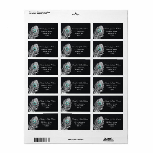  Chalkboard pauock adreslabel Etiket (Full Sheet)