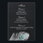 Chalkboard-pauwgumkaarten voor vreedzame bruiloft Menu<br><div class="desc">Chalkboard pauock bruiloft menu. Er zijn ook overeenkomende producten beschikbaar.</div>