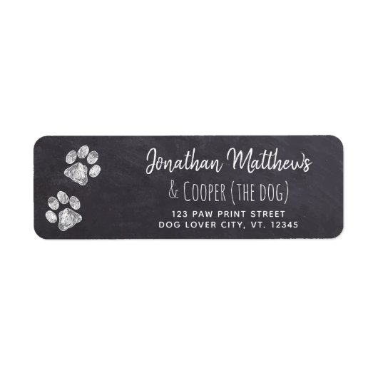 Chalkboard Paw Print Moving Return Address Label (Voorkant)