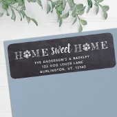 Chalkboard Paw Print Moving Return Address Label
