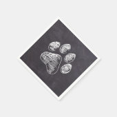 Chalkboard Paw Print - Puppy Pawty - Dog Birthday Servet (Hoek)