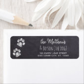Chalkboard Paw Print Puppy Return Label (Insitu)