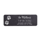 Chalkboard Paw Print Puppy Return Label (Voorkant)