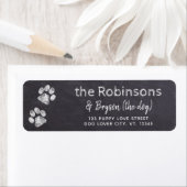 Chalkboard Paw Print Rustic Return Address Label (Insitu)