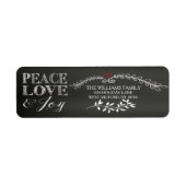 Chalkboard Peace Love Joy Holiday Etiket (Voorkant)