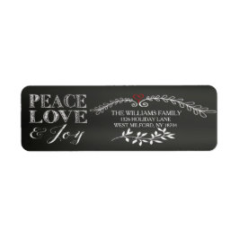 Chalkboard Peace Love Joy Holiday Etiket