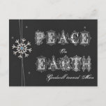 Chalkboard Peace on Earth Goodwill naar Man sneeuw Feestdagenkaart<br><div class="desc">Chalkboard Peace on Earth Goodwill naar Man Snowflake</div>