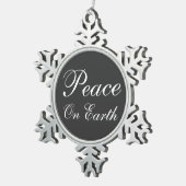 Chalkboard Peace on Earth Snowflake Ornament (Rechts)