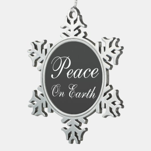 Chalkboard Peace on Earth Snowflake Ornament (Rechts)