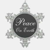 Chalkboard Peace on Earth Snowflake Ornament (Voorkant)