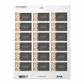Chalkboard Peach Waterverf Floral Retouradres Etiket (Full Sheet)