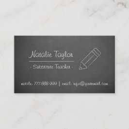 Chalkboard Pencil substituut Visitekaartje leraar