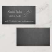 Chalkboard Pencil substituut Visitekaartje leraar (Voorkant / Achterkant)