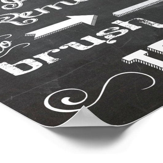 Chalkboard Penseel uw tanden poster (Hoek)