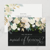 Chalkboard Peonies zal je zijn mijn eerbetoon zijn Uitnodiging Briefkaart (Voorkant / Achterkant)