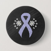 Chalkboard Periwinkle Ribbon Ronde Button 7,6 Cm (Voorkant)