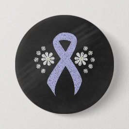 Chalkboard Periwinkle Ribbon Ronde Button 7,6 Cm