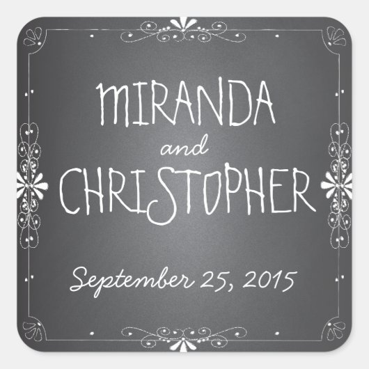Chalkboard Personalized Favor Stickers (Voorkant)