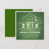 Chalkboard Pet en Tassel Graduation Party Kaart (Voorkant / Achterkant)