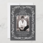 Chalkboard Photo Afstuderen Invitation Kaart (Voorkant)