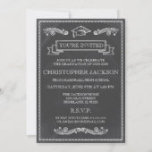 Chalkboard Photo Afstuderen Invitation Kaart (Achterkant)