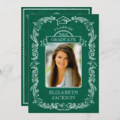 Chalkboard Photo Afstuderen Invitation Kaart (Voorkant / Achterkant)