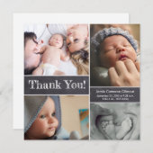 Chalkboard Photo Collage Baby Shower Hartelijk dan Bedankkaart (Voorkant / Achterkant)