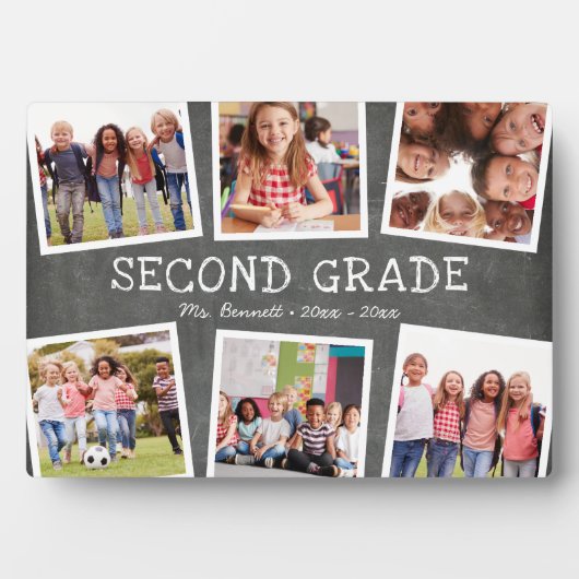 Chalkboard Photo Collage Kinder School Year Keepom Fotoplaat (voorkant)