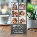 Chalkboard Photo Collage Merry kerst Holly Feestdagenkaart<br><div class="desc">Een eenvoudig en modern ontwerp dat uw foto's benadrukt. Als u om het even welke problemen met uw afbeelding of tekst hebt,  klik op de aanpassingsknoop en u zult dingen rond kunnen bewegen en veranderingen aanbrengen.</div>