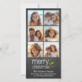 Chalkboard Photo Collage Merry kerst Holly Feestdagenkaart (Voorkant)