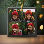Chalkboard Photo Collage Merry kerst Holly Keramisch Ornament<br><div class="desc">Een eenvoudig en modern ontwerp dat uw foto's benadrukt. Als u om het even welke problemen met uw afbeelding of tekst hebt,  klik op de aanpassingsknoop en u zult dingen rond kunnen bewegen en veranderingen aanbrengen.</div>
