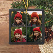 Chalkboard Photo Collage Merry kerst Holly Keramisch Ornament