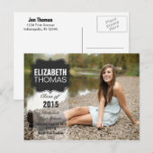 Chalkboard Photo Graduation Party Aankondiging (Voorkant / Achterkant)