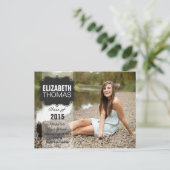 Chalkboard Photo Graduation Party Aankondiging (Staand voorkant)