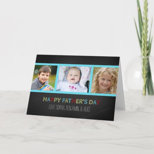 Chalkboard Photo Happy Vaderdag Card Kaart (Voorkant)