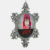 Chalkboard Photo Holiday Greeting | Rode Joy Tin Sneeuwvlok Ornament (Links)
