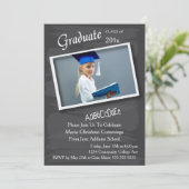 Chalkboard Photo Lijst Afstuderen Invitation Kaart (Staand voorkant)