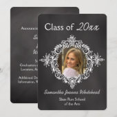 Chalkboard Photo Lijst Deco High School Afstuderen Kaart (Voorkant / Achterkant)