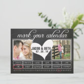 Chalkboard Photo Save the Date Calendar (Staand voorkant)