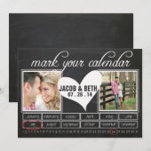 Chalkboard Photo Save the Date Calendar (Voorkant / Achterkant)
