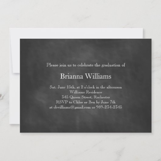 Chalkboard Photo Sparkler Afstuderen Invite Kaart (Achterkant)