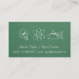 Chalkboard Physics Science Teacher Visitekaartjes